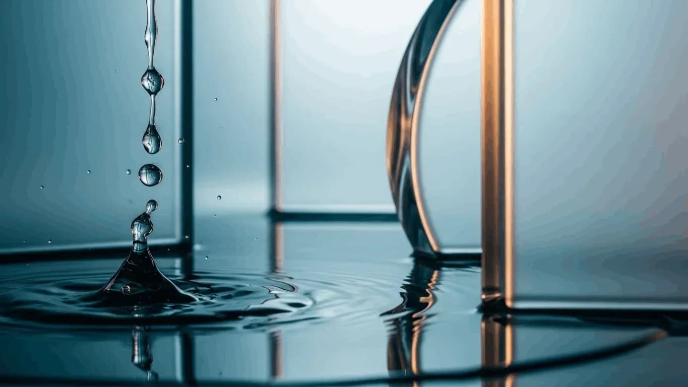 Gotas de agua cristalina representando pureza y origen